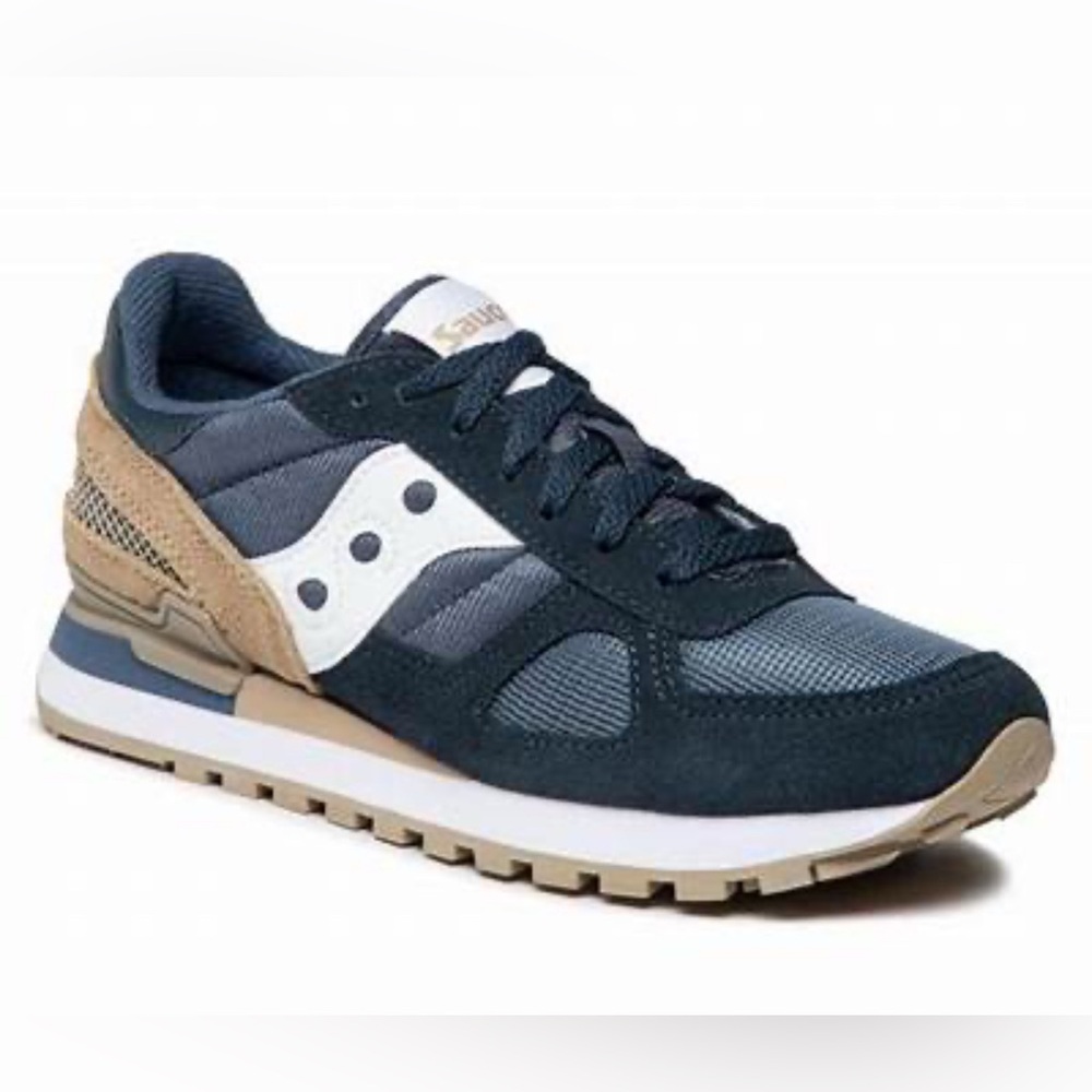SAUCONY Shadow Original Navy Sand Men’s Size 7 - Picture 2 of 9